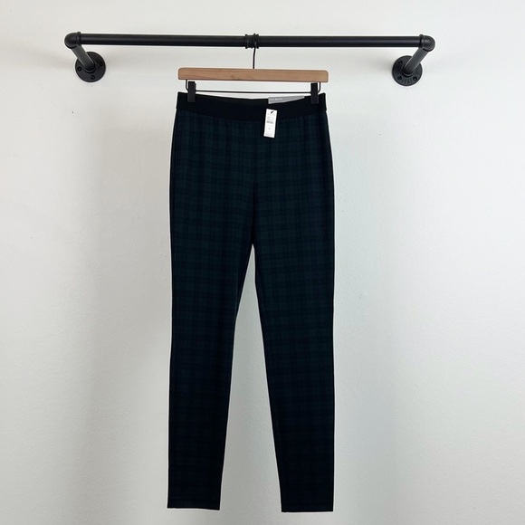 NWT Talbots Soho Pull On Leggings in Simple Plaid Blue/Green - Picture 3 of 8